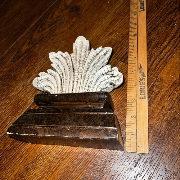 Vintage Acanthus Leaf Motif Marbled Solid Stone Bookends/ Sculpture Decor - Picture 15 of 16